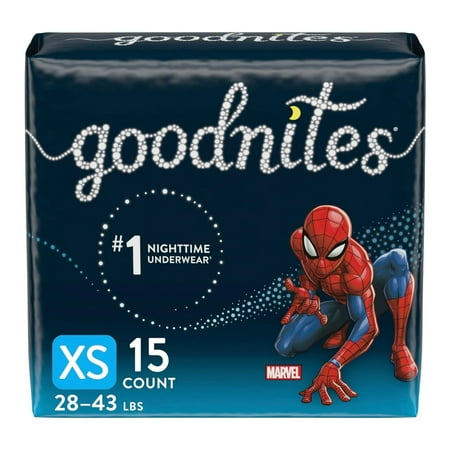 Goodnites Overnight Underwear for Boys, XS (28-43 lb.), 15 Ct