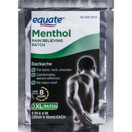 Equate Menthol Pain Relieving Patch, XL