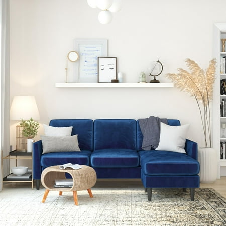 Mr. Kate Winston Reversible Sofa Sectional, Blue Velvet