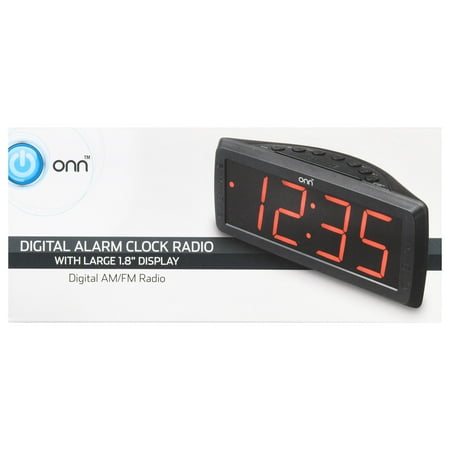 onn. Digital Alarm Clock with Ombre Color Changing Display