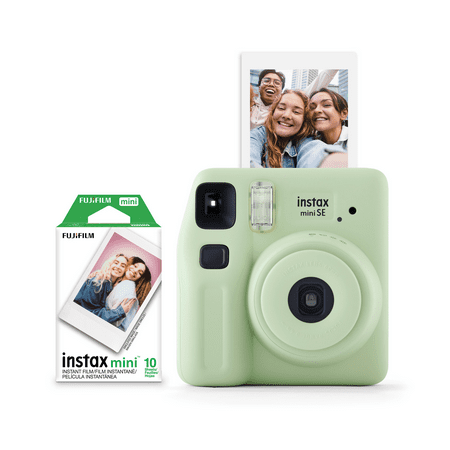 Fujifilm Instax Mini SE Instant Camera with Bonus 10 pack Mini Film, Seafoam Green (Value Pack)