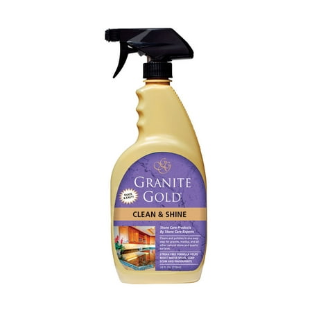 Granite Gold Clean & Shine, 24 fl oz Spray, Countertop Cleaner & Polish for Granite, Quartz & More
