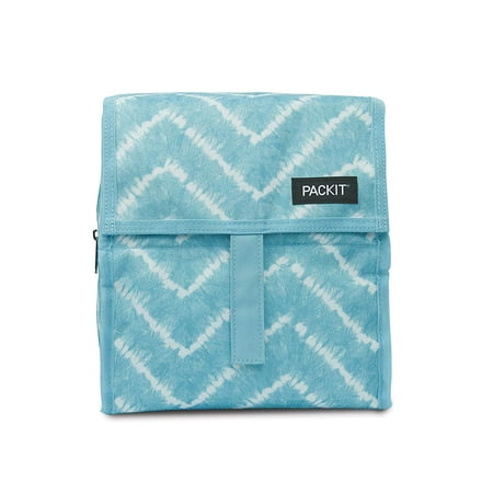 Packit Freezable Lunch Bag for Women, Lunch Cooler Tote, Reusable Insulated Lunch Bag, Aqua Tie Dye