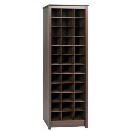 Freemont Shoe Storage Espresso Brown - Prepac: Entryway Cubby Organizer, 36-Pair Capacity
