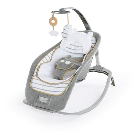Ingenuity Boutique Collection Vibrating Rocking Seat with Premium Fabric - Bella Teddy, Unisex, Newborn and up