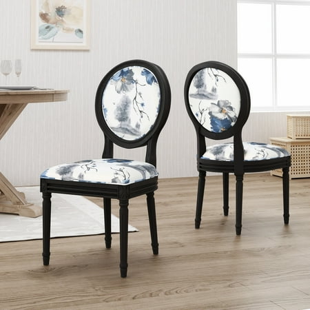 Christopher Knight Home Hiro Traditional Fabric Dining Chairs by  Dining Chairs Floral Print Wood