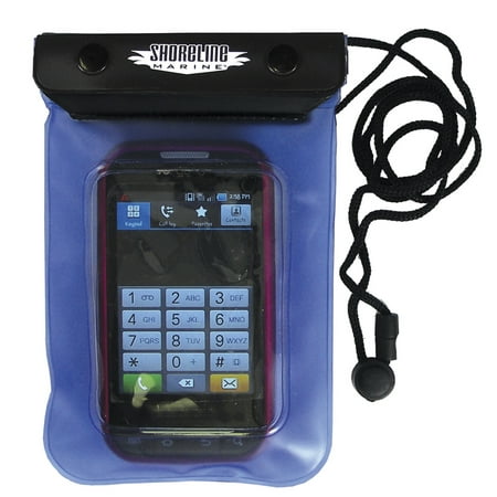Shoreline Marine Waterproof Phone/Camera Dry Pouch, 4 2/5" x 6 2/5", Clear/Blue