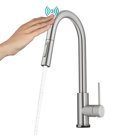 Kraus Oletto Contemporary Single-HandleTouch Kitchen Sink Faucet with Pull Down Sprayer in Spot Free Stainless Steel