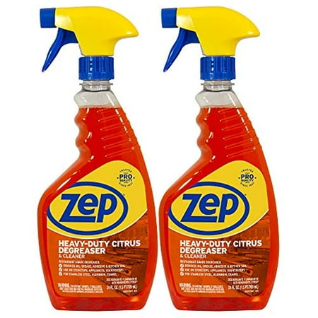 Zep Heavy-Duty Citrus Degreaser and Cleaner - 24 oz (Case of 2) ECZUCIT242 - Restaurant Grade, Removes Oil, Grease, Adhesive, and Kitchen Soil on Stovetops, Appliances