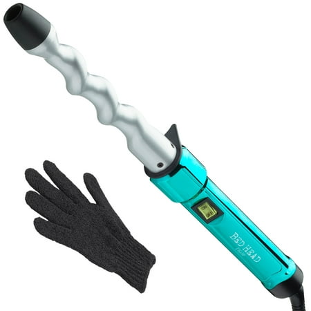 Bed Head Curlipops 1" Tourmaline + Ceramic Spiral Curling Wand, Turquoise