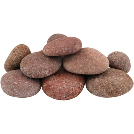 Rainforest, Outdoor Decorative Stones, Mexican Beach Pebbles, Rosa, 1-3", 30lbs.