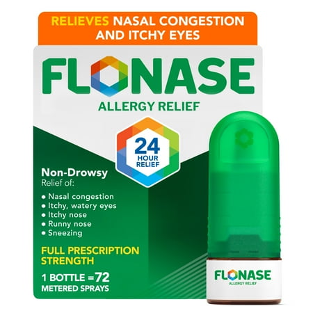 Flonase Nasal Spray 24 Hour Non-Drowsy Allergy Relief Medicine, 72 Sprays
