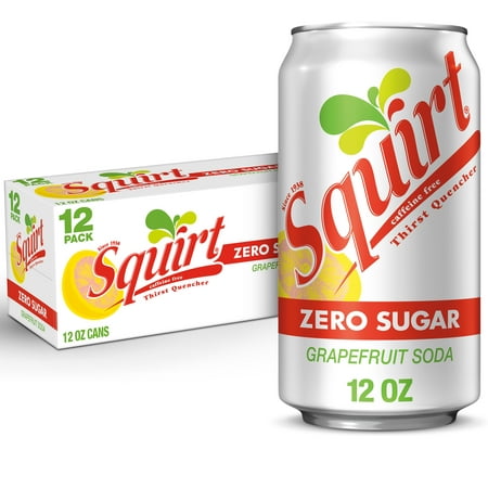 Squirt Zero Sugar Grapefruit Soda, 12 fl oz cans, 12 pack