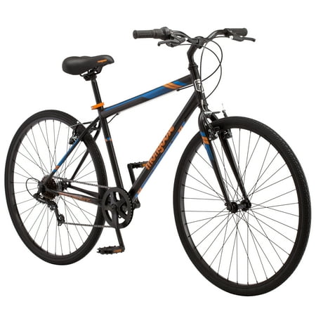 Mongoose Hotshot Hybrid Bike 7 speed 700c wheels Black Orange