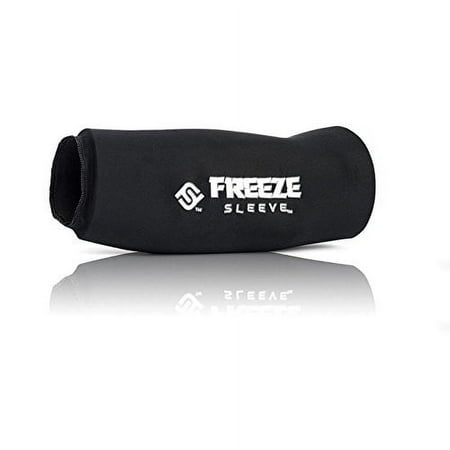Freeze Sleeve Ice & Heat Therapy Sleeve- Reusable, Flexible Gel Hot/Cold Pack, 360 Coverage for Knee, Elbow, Ankle, Wrist- Black, Medium