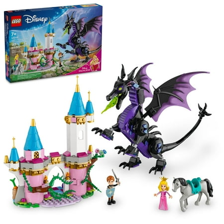 LEGO Disney Princess Maleficent’s Dragon Form Building Set for Kids, Gift for Sleeping Beauty Fans, Disney Princess Castle Toy, 43240