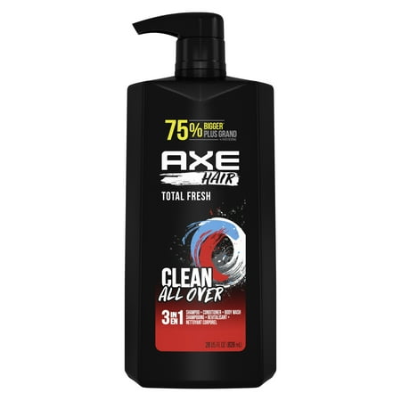 Axe Total Fresh 3-in-1 Shampoo Conditioner and Body Wash, 28 fl oz