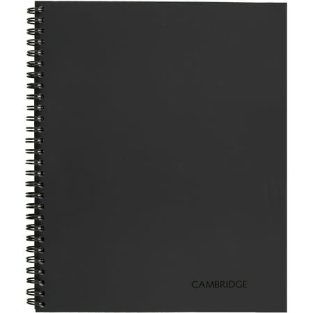 Cambridge 1-Subject Professional Notebooks 8.88" x 11" Wide Ruled 80 Sheets Black (06132)