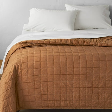 Full/Queen Heavyweight Linen Blend Quilt Warm Brown - Casaluna&trade;: Rayon & Cotton, OEKO-TEX Certified, Woven