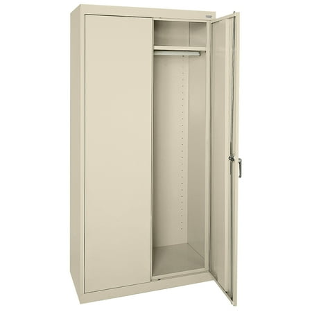 Classic Series 36"W x 72"H x 24"D Wardrobe Cabinet with Adjustable Shelf, Putty