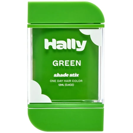 Hally Hair Shade Stix, Patent-Pending Temporary Hair Makeup, Green, Vegan, 12 ml