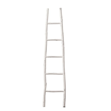 Desert Fields Decorative Distressed White Painted Ladder