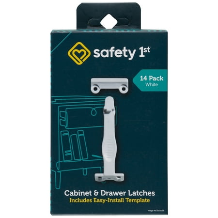 Safety 1st Cabinet & Drawer Latch (14pk), White, Toddler