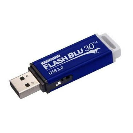Kanguru FlashBlu30 32GB Lightning-Fast USB3.0 with Physical Write Protect Switch, Blue