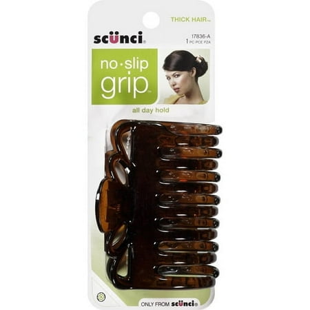 Scunci Extra Large Claw/Jaw Clip No-Slip Grip, Adjusts to Most Hair Types, in Tortoise Shell, 1ct