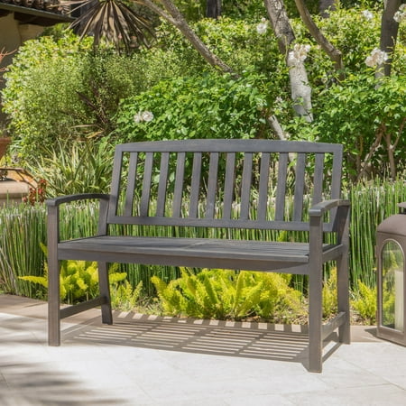 Loja Acacia Wood Bench - Dark Gray - Christopher Knight Home: Weather-Resistant, Garden Seating, 400lb Capacity