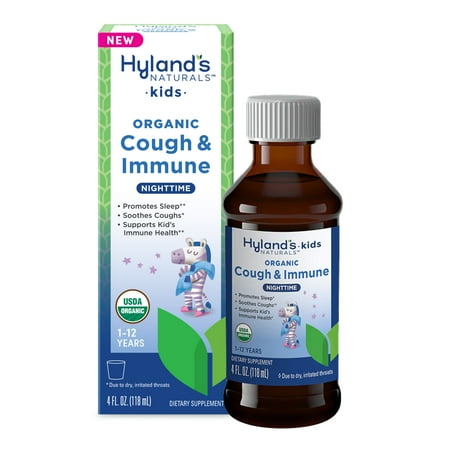 Hyland's Kids Organic Cough & Immune, Ages 1-12, Nighttime, 4 fl oz