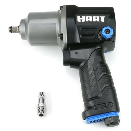 HART 3/8 in. Air Impact Wrench, Twin-hammer Impact Mechanism, 250 ft-lbs of Torque
