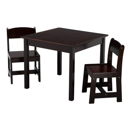 Delta Children MySize Wooden Table and Chairs Set for Kids, Dark Chocolate Brown