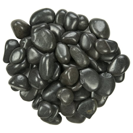 MSI Black Polished 0.5 cu. ft . 3 cm to 5 cm Pebbles. 40 lb. Bag