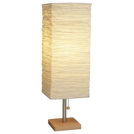 Adesso Dune Table Lamp, Natural Rubber Wood,Steel accents