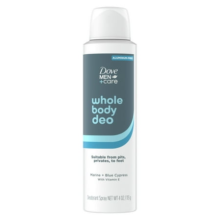 Dove Men+Care Whole Body Deodorant Spray for Men Marine + Blue Cypress, 4 oz