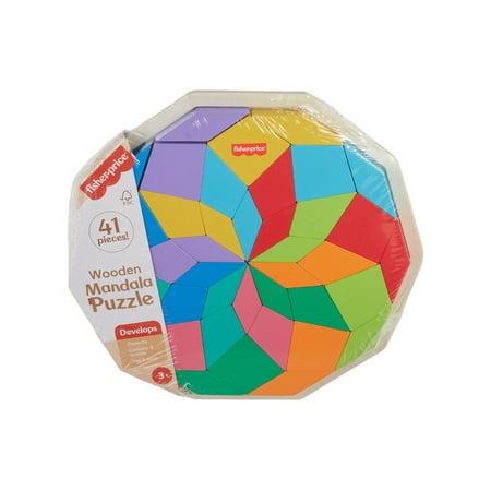 Fisher-Price Wooden Puzzle Toy with Mandala Design for Developmental Play, for Toddlers & Ages 3-5