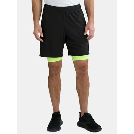 Athletic Works Men's and Big Men's 2 in 1 Gym Shorts with Liner, 6" & 8" Inseams, Sizes S-3XL
