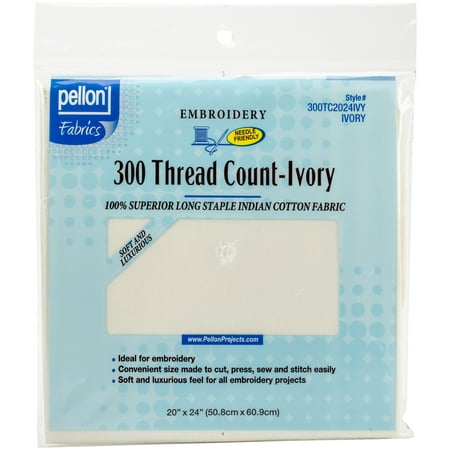 Pellon Cotton Embroidery Fabric, Ivory 20" x 24" Precut Package