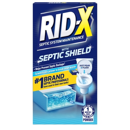 Rid-X Septic Tank Treatment Powder, Bacteria and Advanced Enzymes, 1 Month Supply