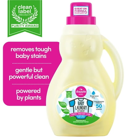 Dapple Baby Laundry Detergent, Fragrance-Free, 50 fl oz Bottle