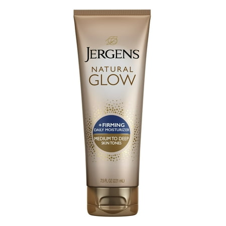 Jergens Natural Glow Firming Daily Moisturizer Medium to Tan Sunless Self Tanner Lotion, 7.5 oz