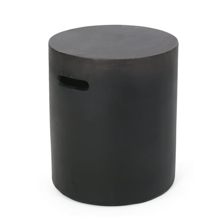 Baxton Lightweight Concrete Outdoor Side Table, Antique Copper