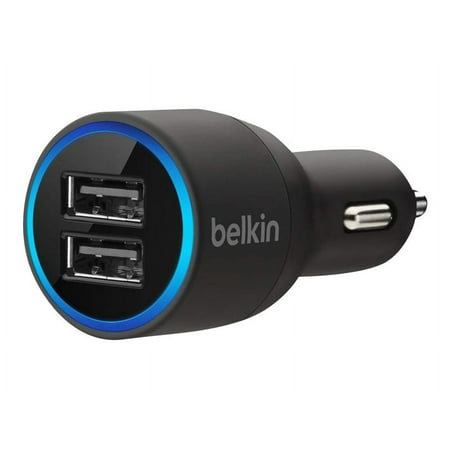 Belkin 2-Port Car Charger, Black