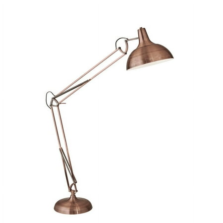 Adesso® Atlas Floor Lamp, 77u0022H, Brushed Copper Shade/Brushed Copper Base