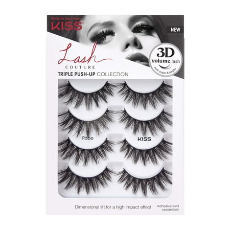 KISS Triple Push-Up False Eyelashes, Robe, Multipack