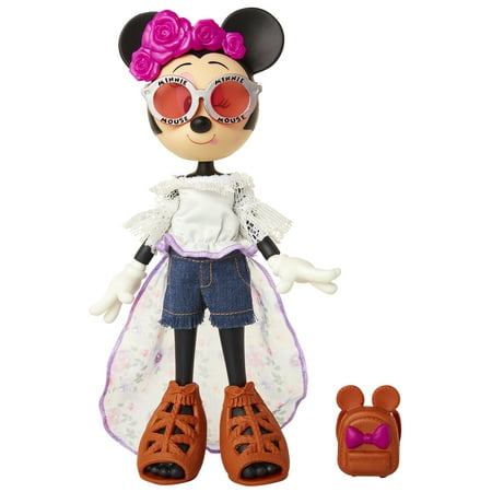 Minnie Mouse Disney Floral Festival Fashion Doll Playset, 7 Pieces Included
