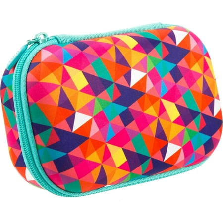 ZIPIT Colorz Large Pencil Box for Girls (Colorful Triangles), New