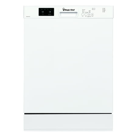 Magic Chef 24 in. White Front Control Built-in Stainless Steel Tall Tub Dishwasher in White