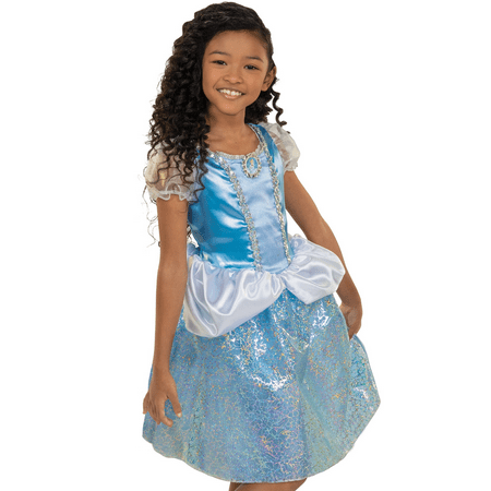 Disney Princess Blue Cinderella Dress for Female Child 3 to 6 Years Size 4-6x